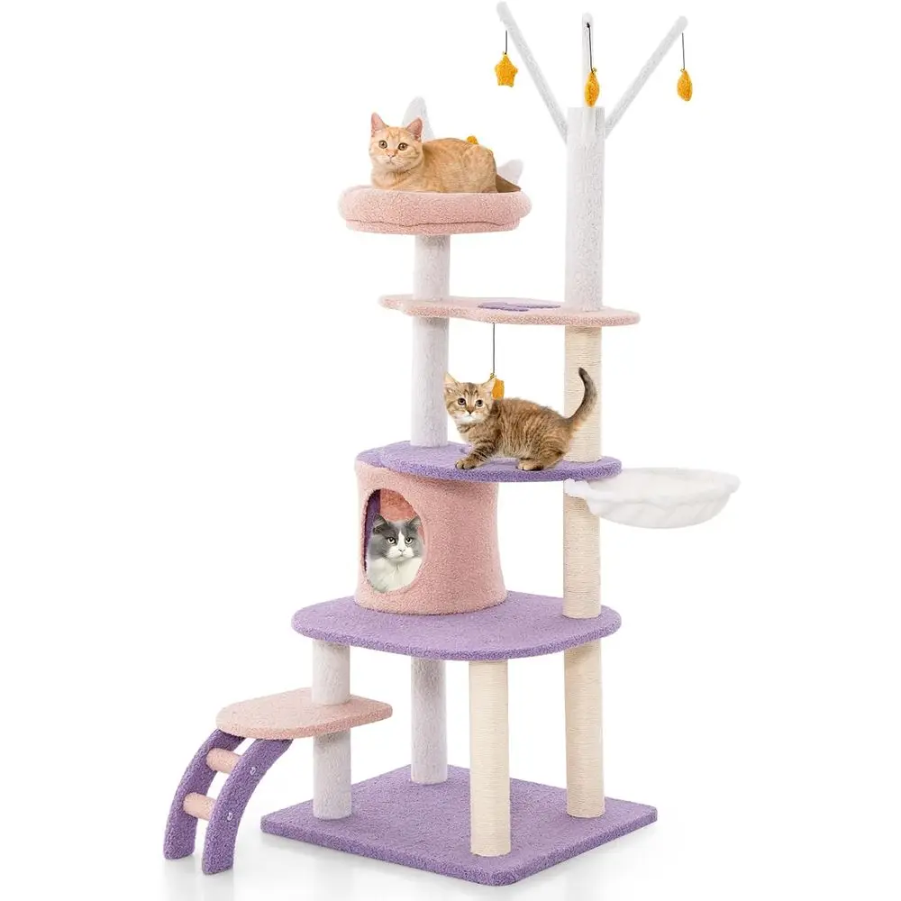 Cat Scratching Post - برج قطط متعدد المستويات بطول 62