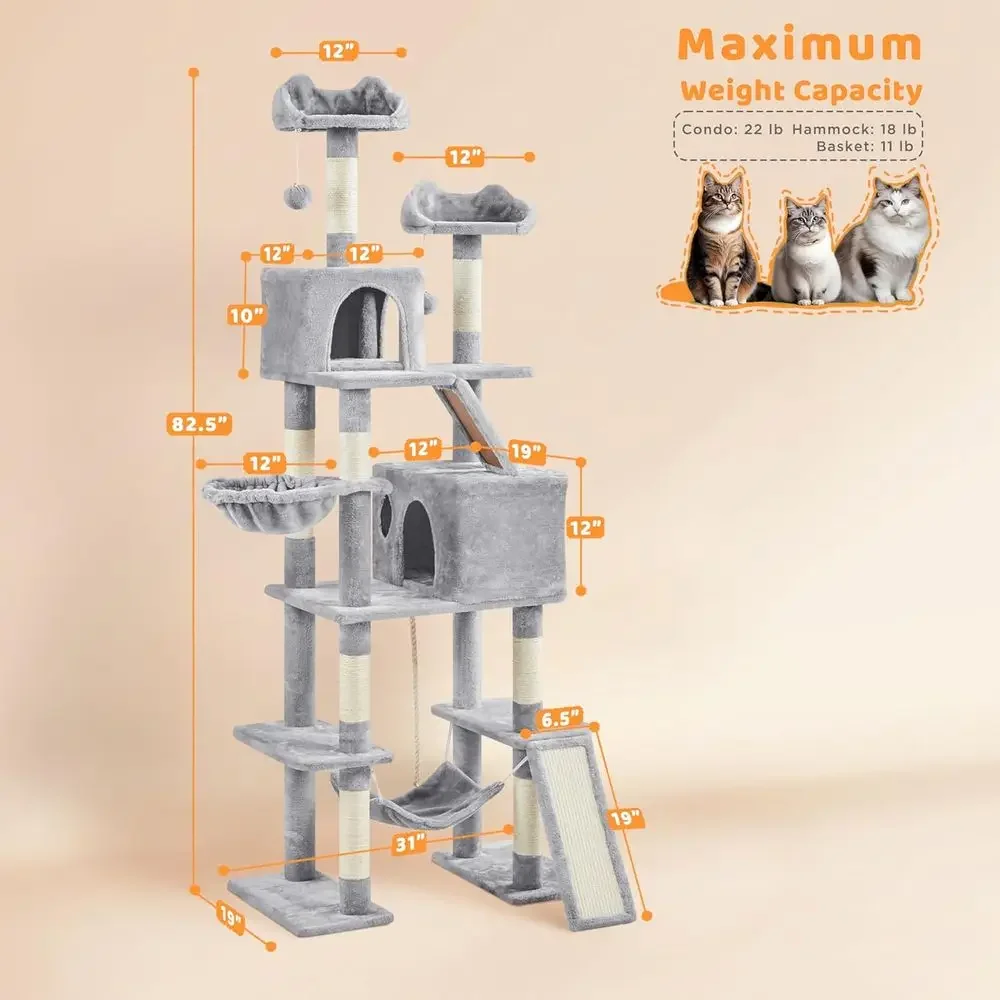 برج قطط كبير 82.5 بوصة مع أرجو - مراجعة Cat Scratching Post وسعره