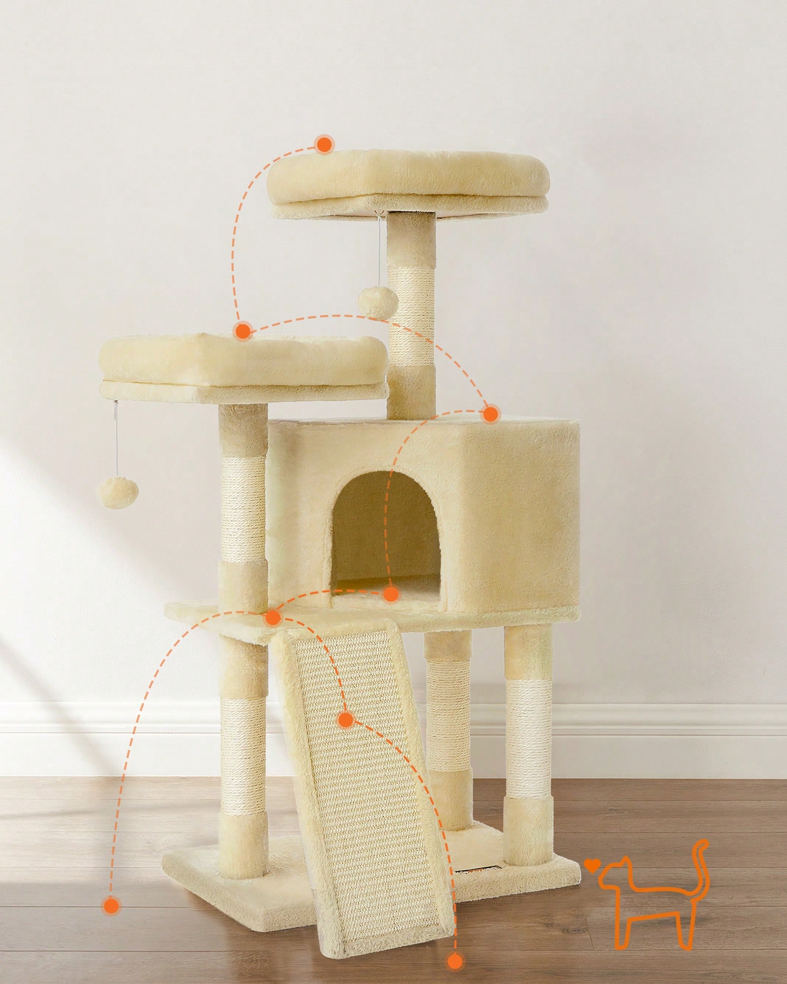 برج قطط متعدد المستويات بطول 4 - مراجعة Cat Scratching Post وسعره